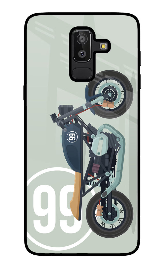 Classic Cafe Racer 99 Samsung J8 Glass Case Back Cover by Casekaro