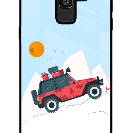 Mountain Trail Beast Samsung J8 Glass Case Back Cover by Casekaro