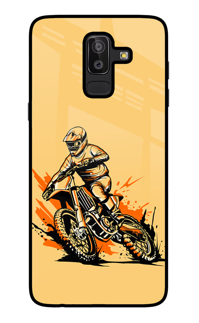 Off-Road Fury Samsung J8 Glass Case Back Cover by Casekaro