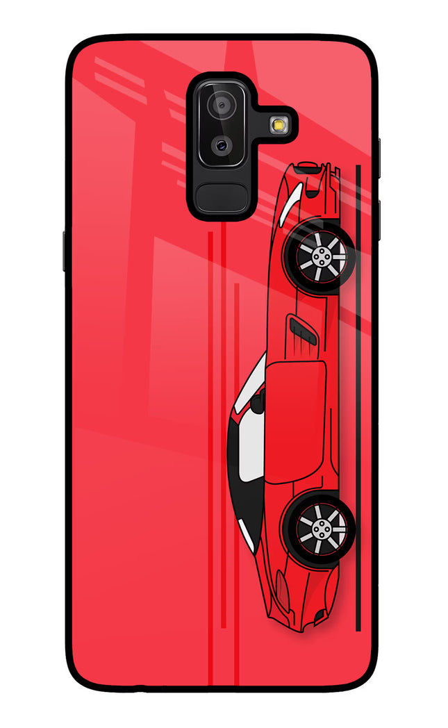 Red Velocity Samsung J8 Glass Case Back Cover by Casekaro