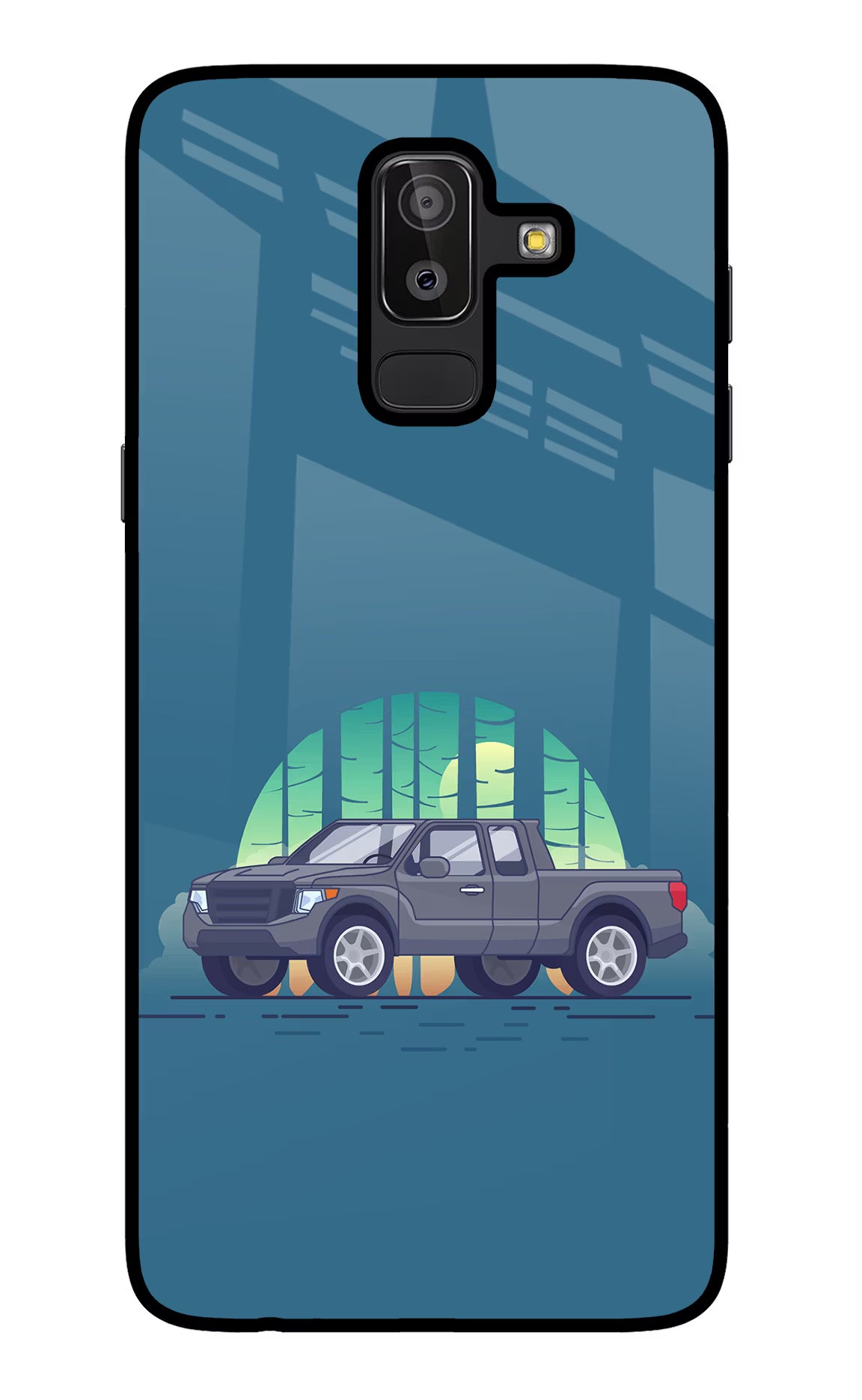 Retro Garage Vibe Samsung J8 Glass Case