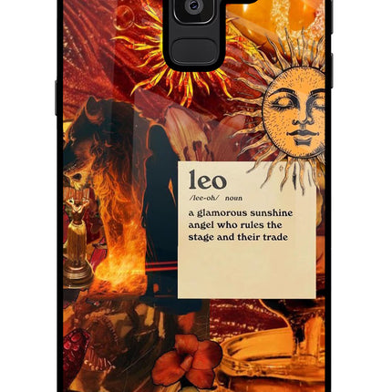 Leo Zodiac Samsung J8 Glass Case Back Cover by Casekaro
