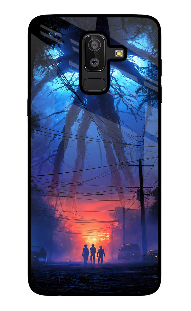 Ordinary Things Shadow Samsung J8 Glass Case Back Cover by Casekaro
