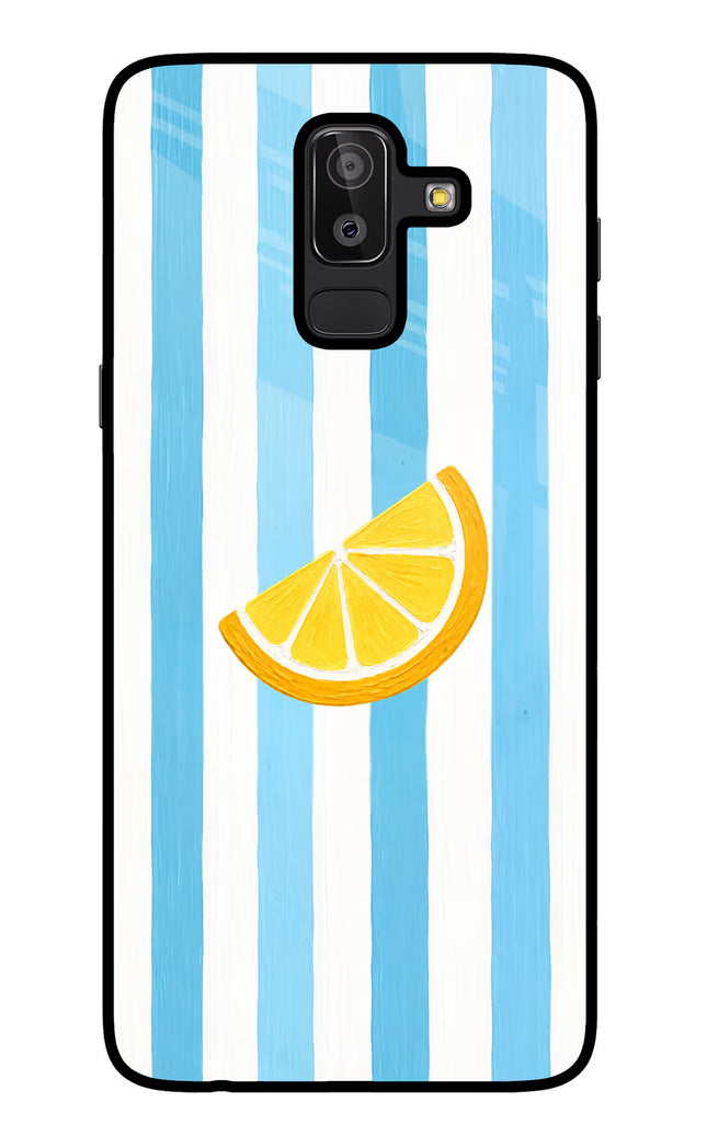 Summer Lemon Samsung J8 Glass Case Back Cover by Casekaro