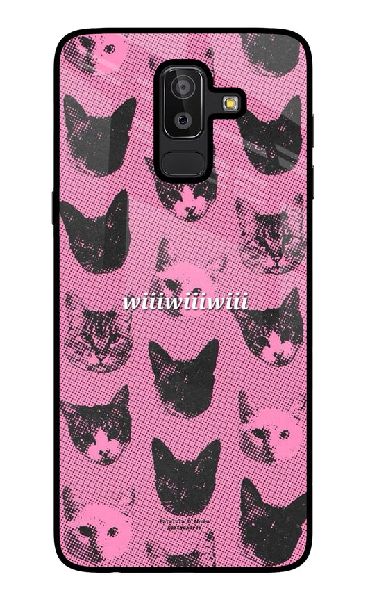 Pink Cats Samsung J8 Glass Case