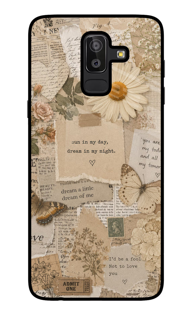 Vintage case Samsung J8 Glass Case Back Cover by Casekaro