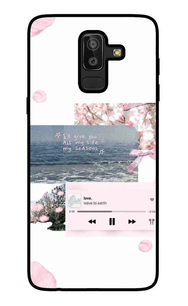 Wave to earth Samsung J8 Glass Case Back Cover by Casekaro