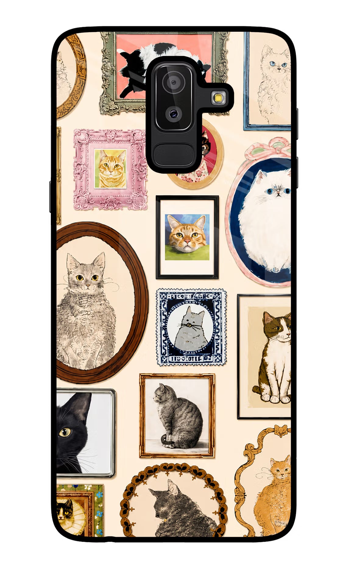 Mirror Cats Samsung J8 Glass Case
