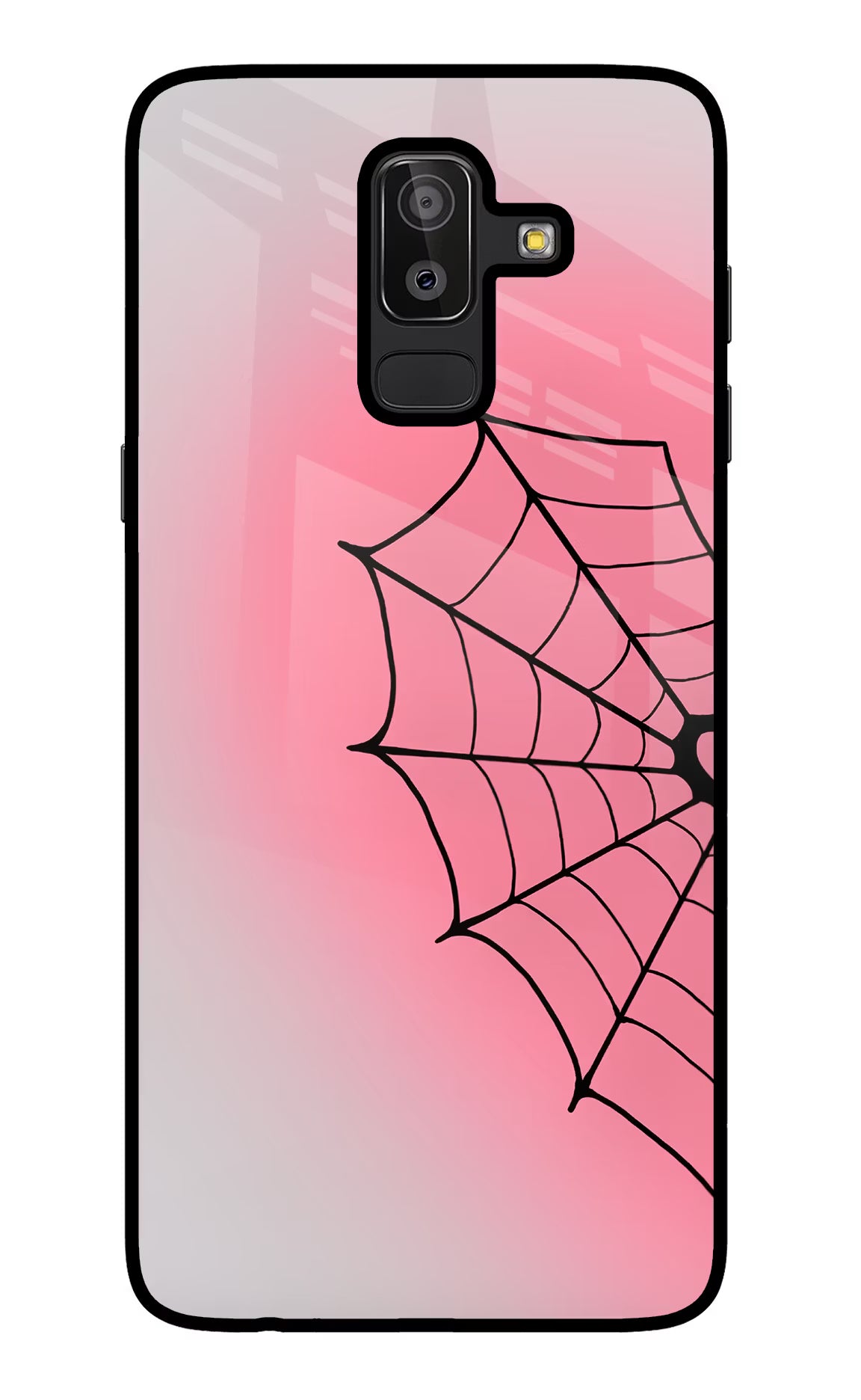 Pink Web Samsung J8 Glass Case