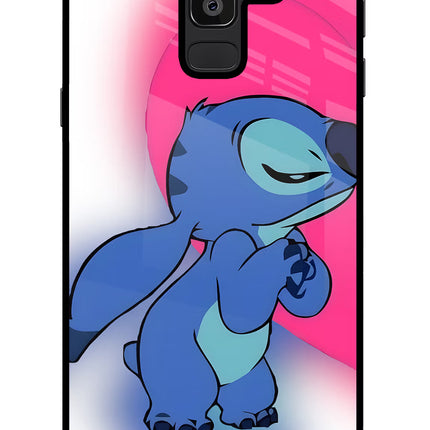 Stitch Hug Samsung J8 Glass Case
