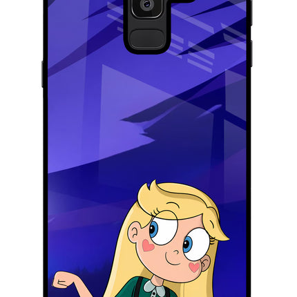 Star Glow Samsung J8 Glass Case