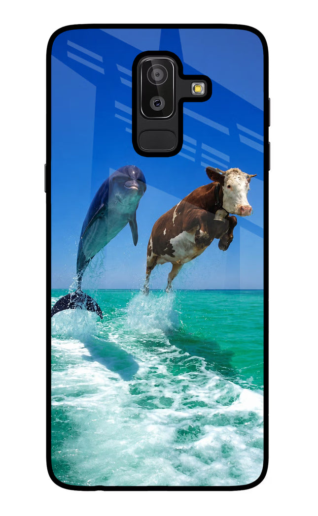 Dolphin vs Cow Samsung J8 Glass Case