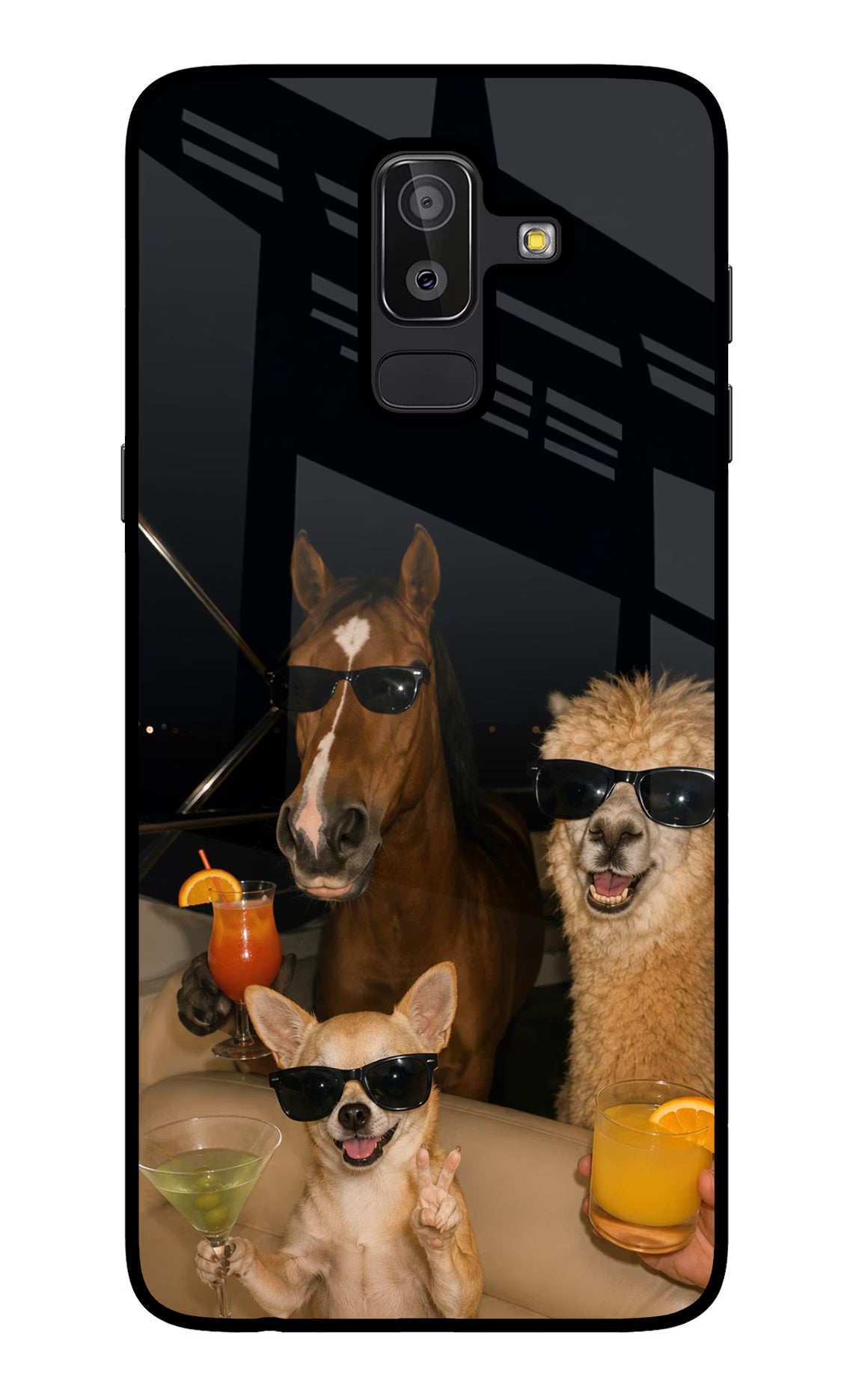 Party Squad Samsung J8 Glass Case