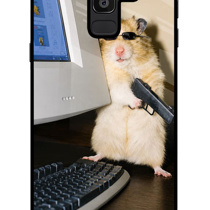 Hacker Hamster Samsung J8 Glass Case