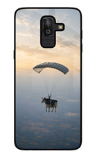 Skydiving Cow Samsung J8 Glass Case