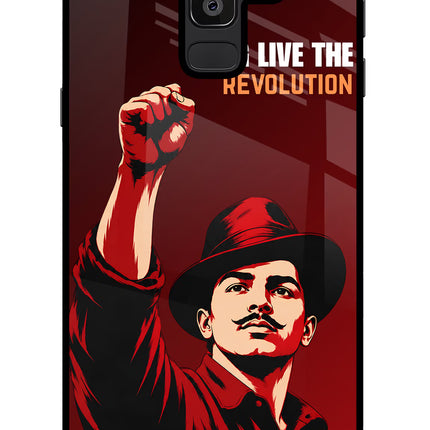 Bhagat Singh Revolution Samsung J8 Glass Case