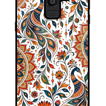 White Mayura Samsung J8 Glass Case