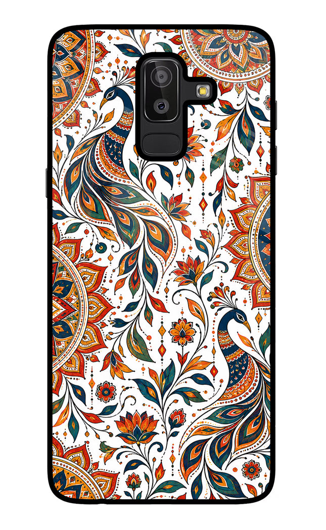 White Mayura Samsung J8 Glass Case