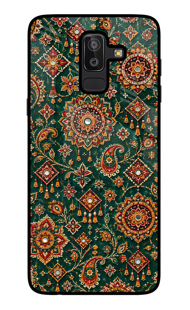 Green Pataka Samsung J8 Glass Case