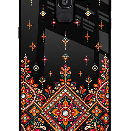 Noir Mehfil Samsung J8 Glass Case