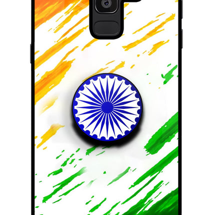 Indian Flag Ashoka Chakra Samsung J8 Pop Case by Casekaro