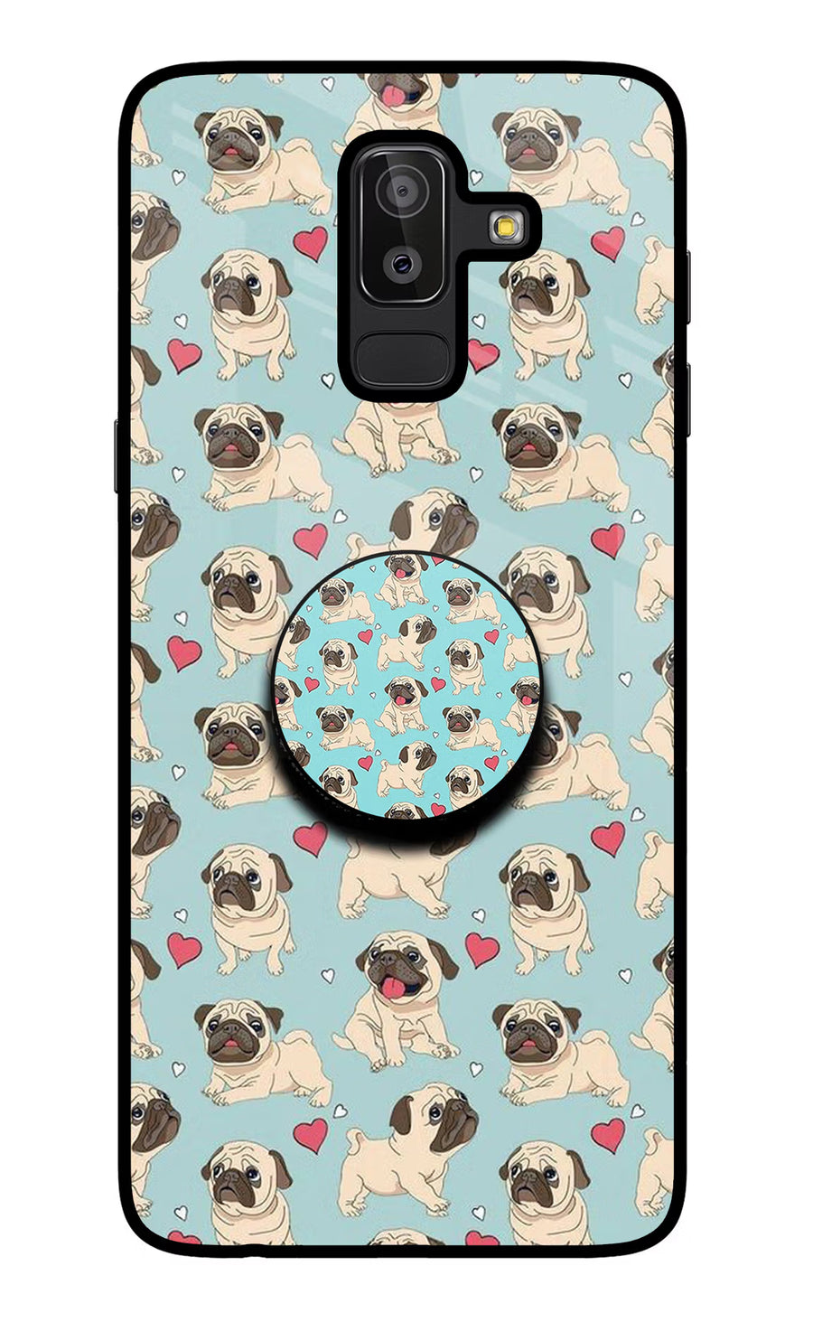 Pug Dog Samsung J8 Pop Case, Glass case