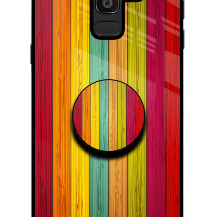 Multicolor Wooden Samsung J8 Pop Case by Casekaro
