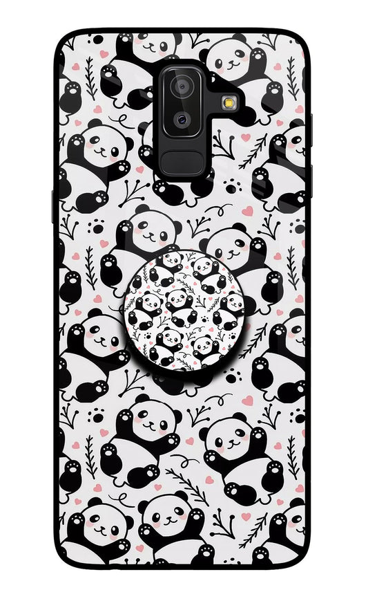 Cute Panda Samsung J8 Glass Case