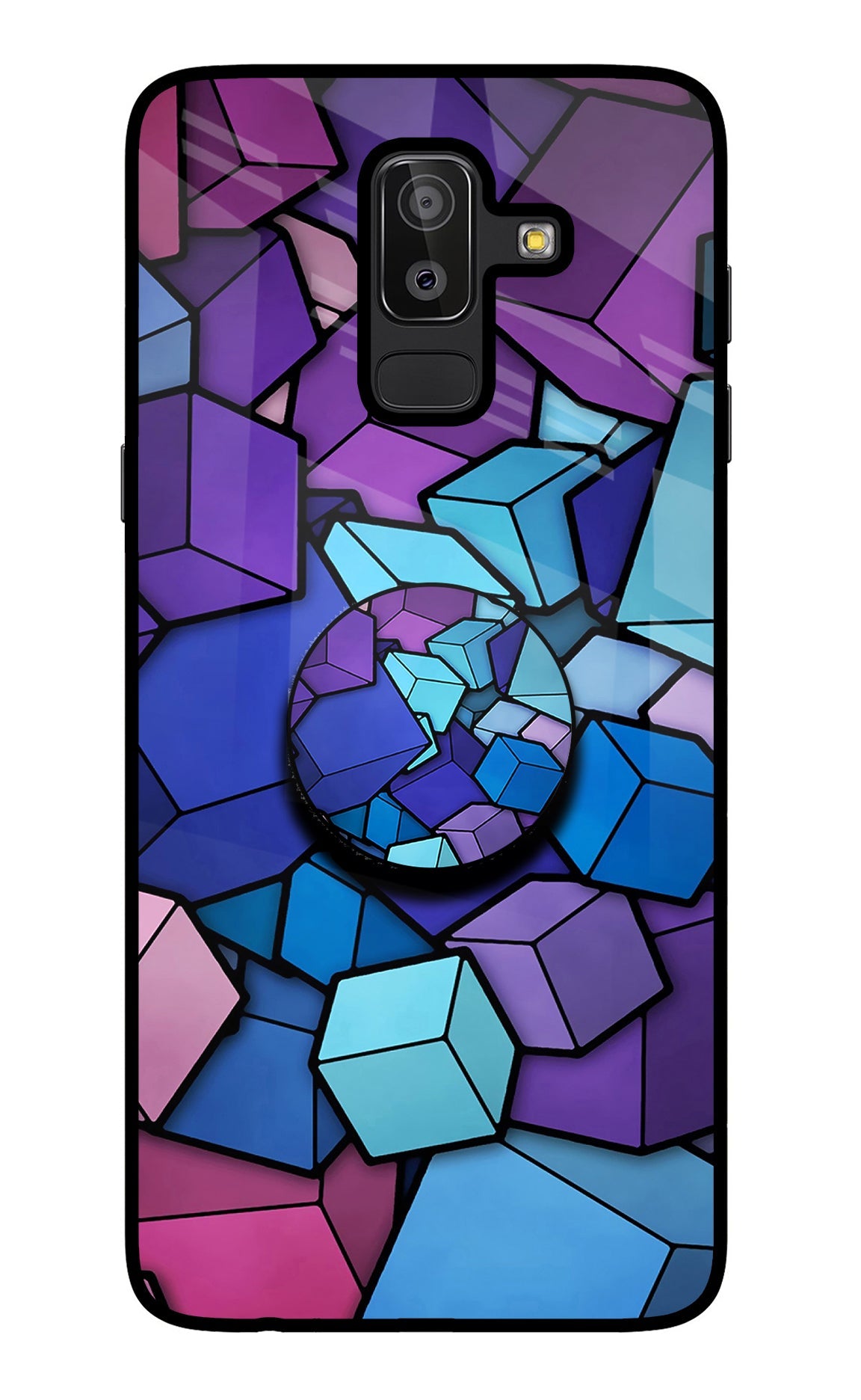 Cubic Abstract Samsung J8 Glass Case