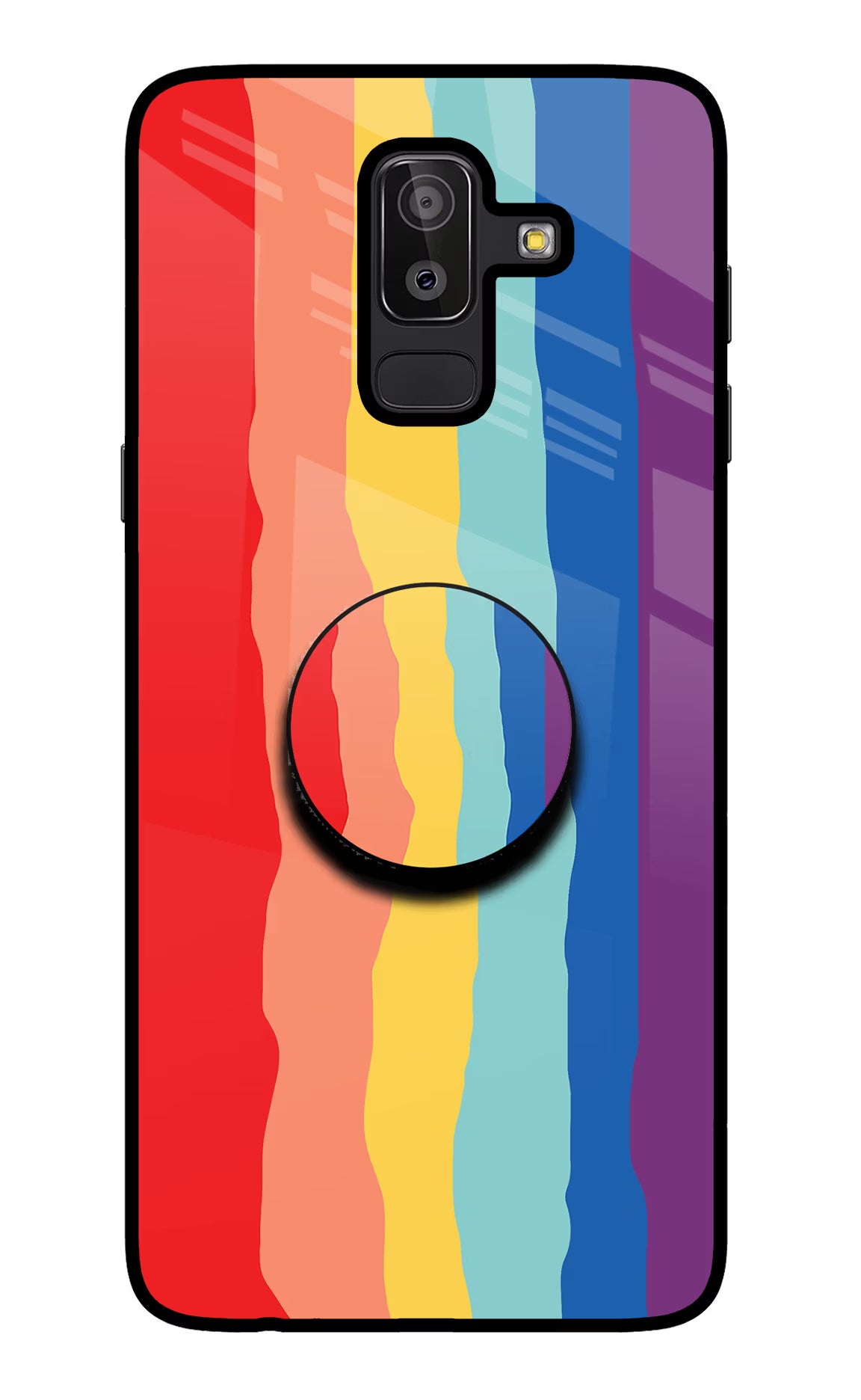 Rainbow Samsung J8 Glass Case
