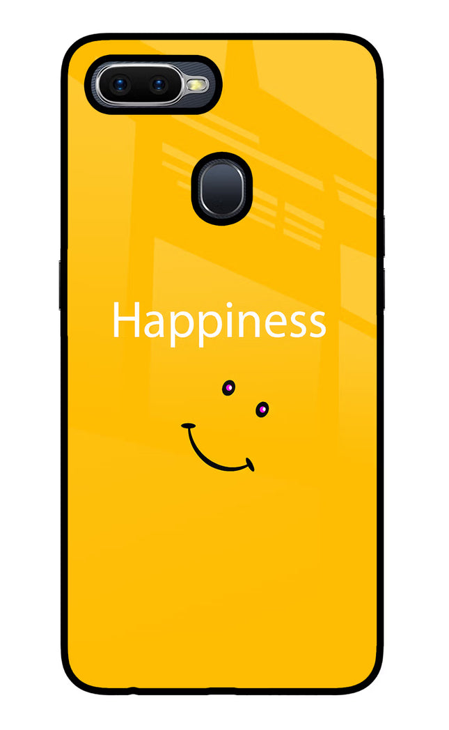 Happiness With Smiley Oppo F9/F9 Pro Glass Case Back Cover by Casekaro