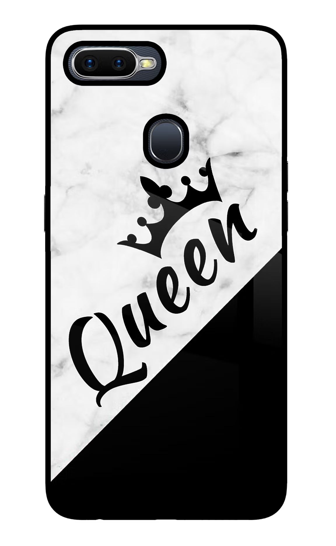 Queen Oppo F9/F9 Pro Glass Case Back Cover by Casekaro