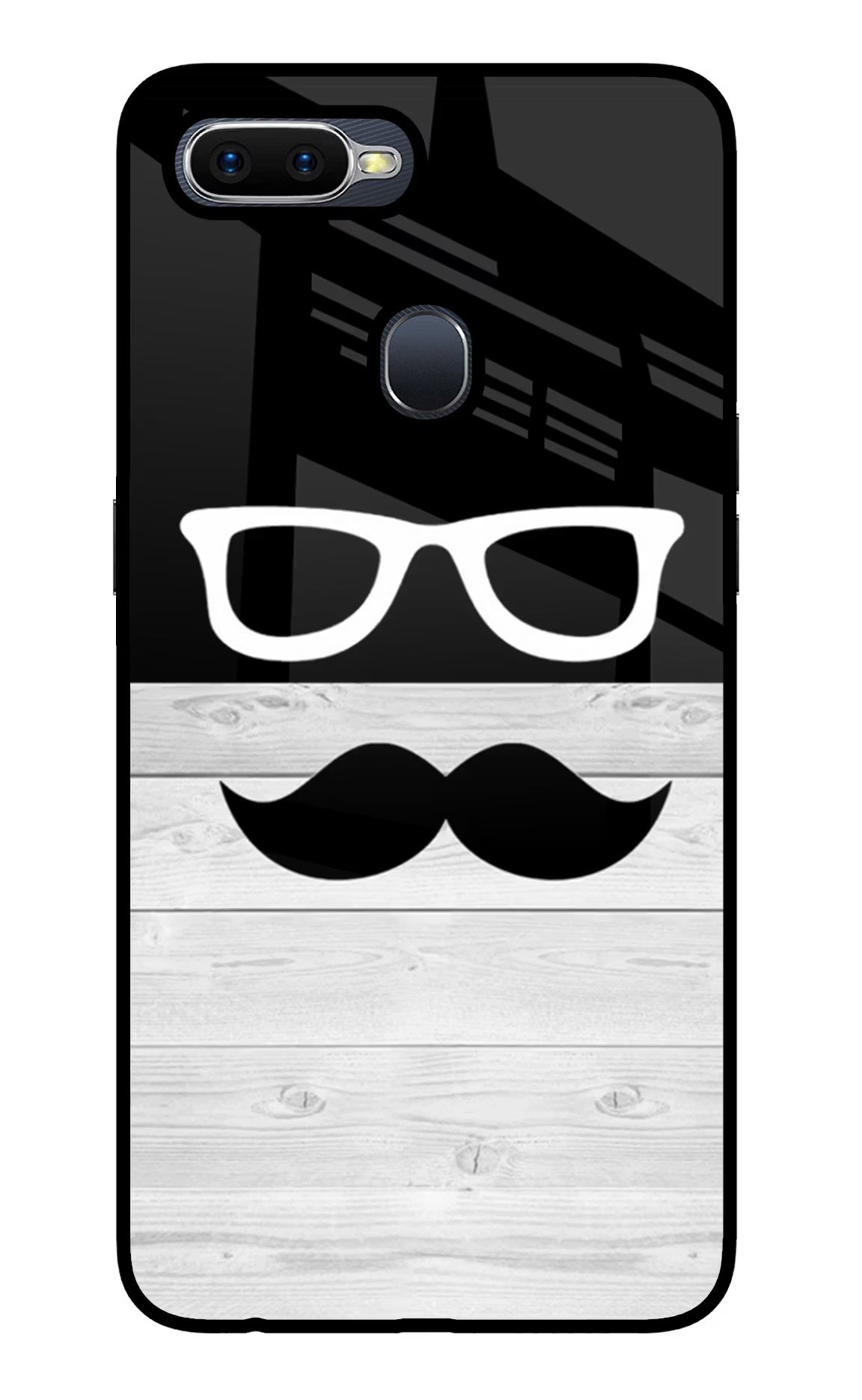 Mustache Oppo F9/F9 Pro Glass Case Back Cover by Casekaro