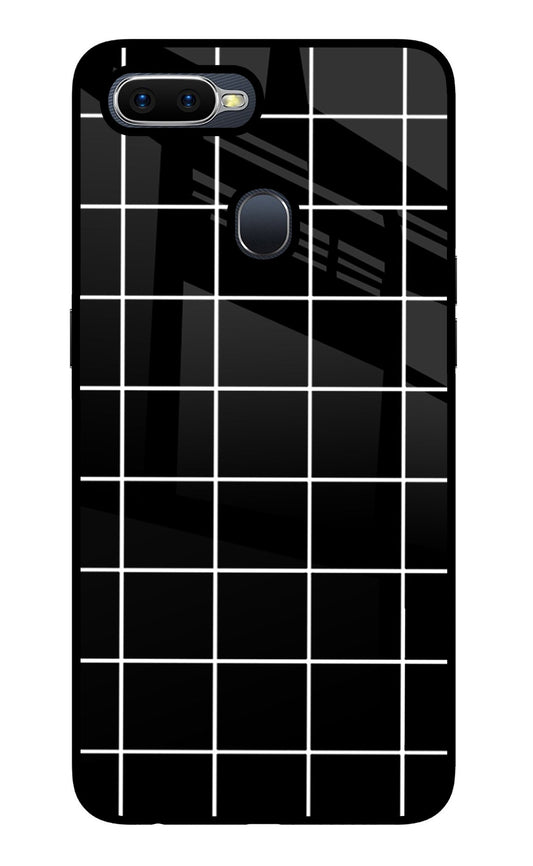 White Grid Oppo F9/F9 Pro Glass Case