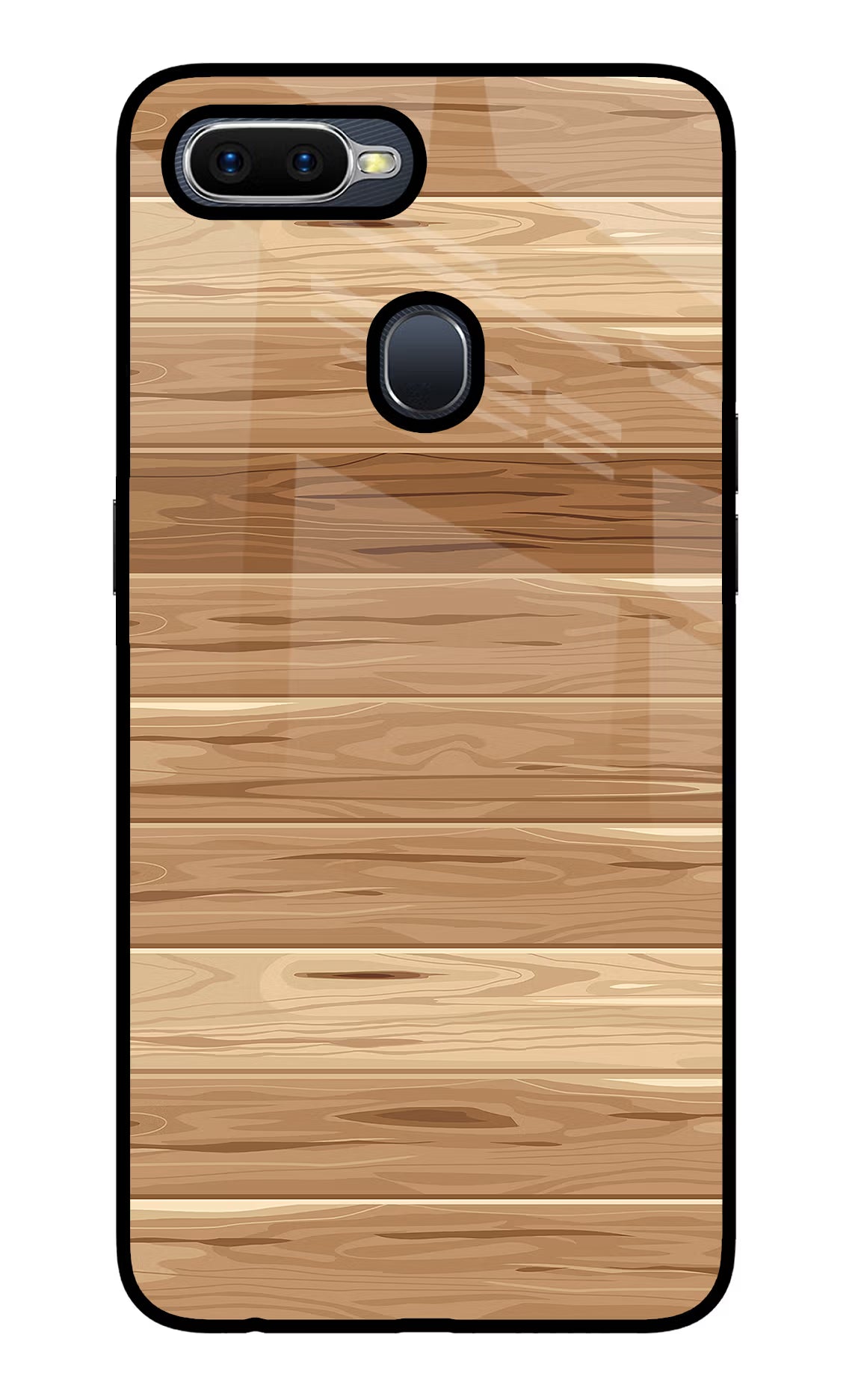 Wooden Vector Oppo F9/F9 Pro Glass Case Back Cover by Casekaro