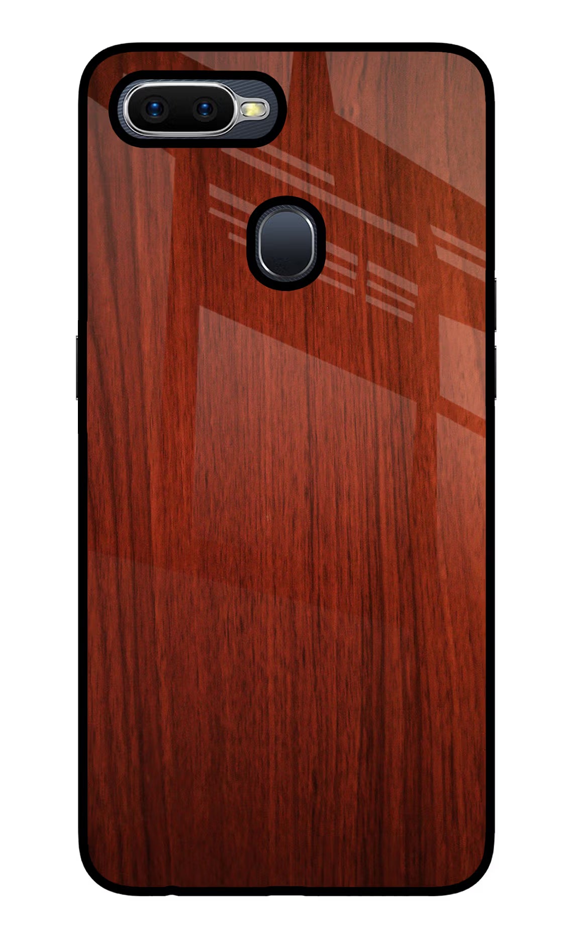 Wooden Plain Pattern Oppo F9/F9 Pro Glass Case Back Cover by Casekaro