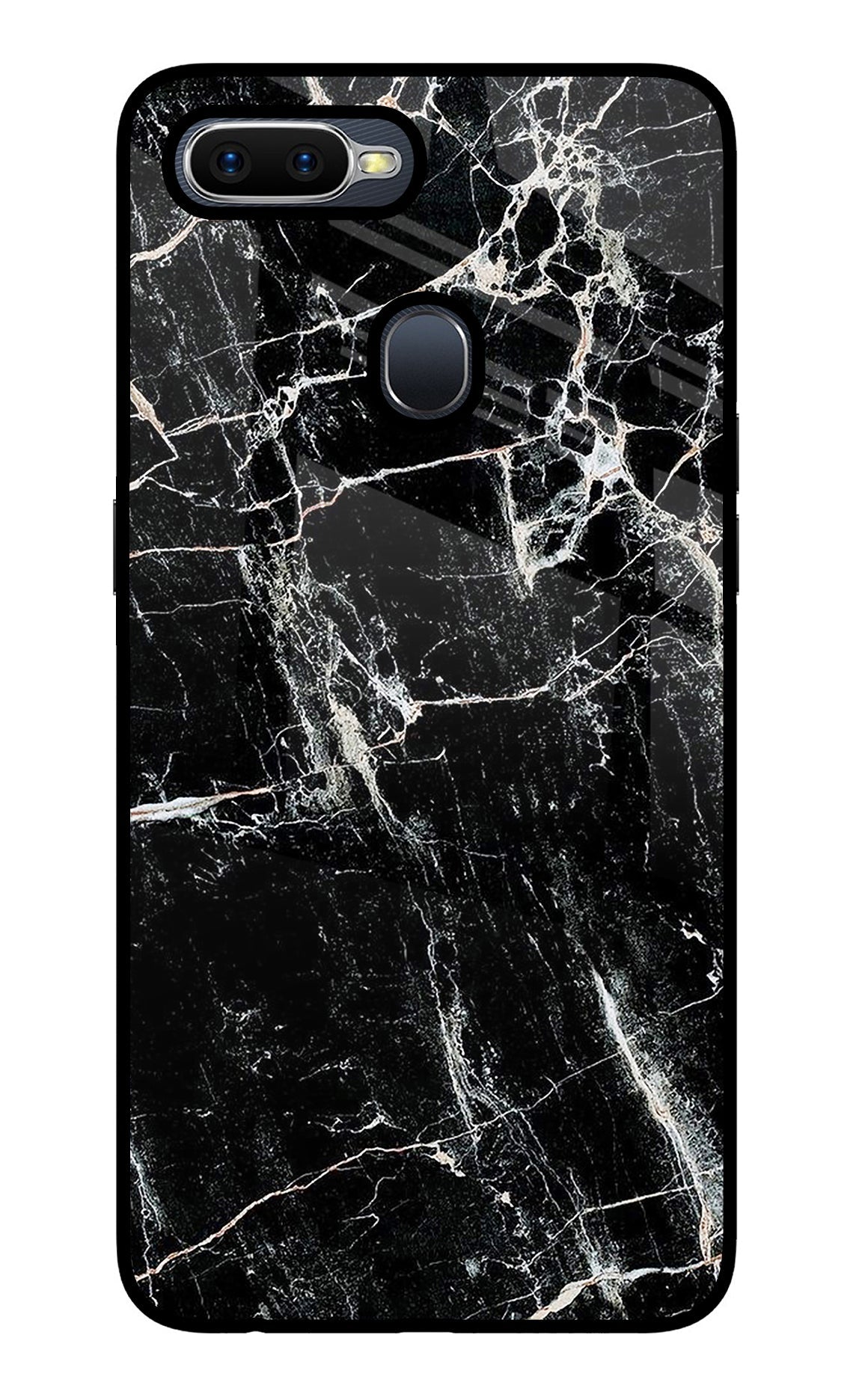 Black Marble Texture Oppo F9/F9 Pro Glass Case