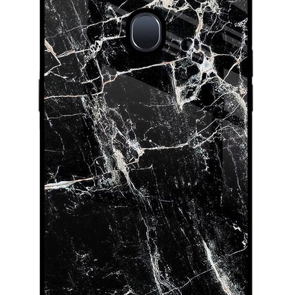 Black Marble Texture Oppo F9/F9 Pro Glass Case Back Cover by Casekaro