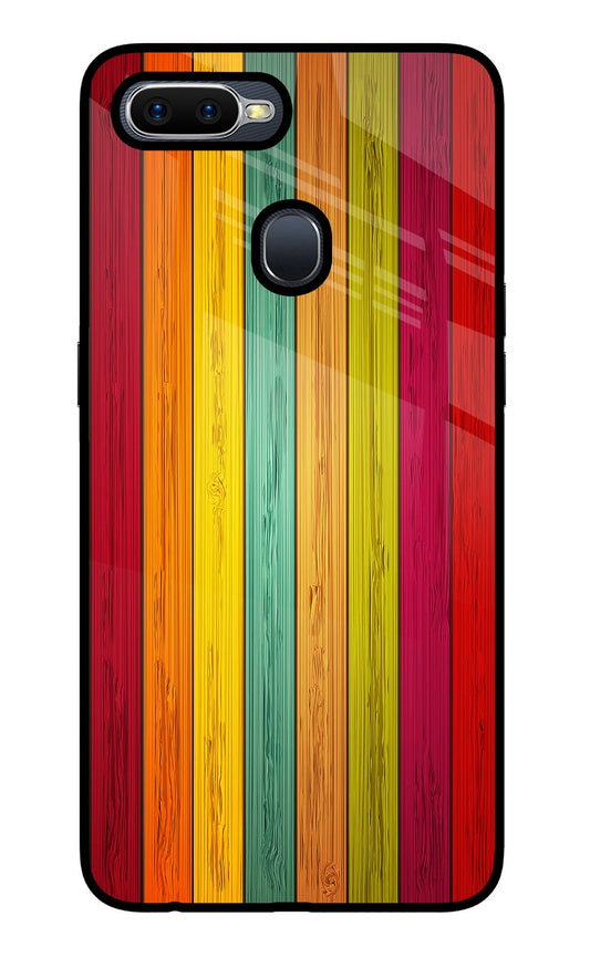 Multicolor Wooden Oppo F9/F9 Pro Glass Case