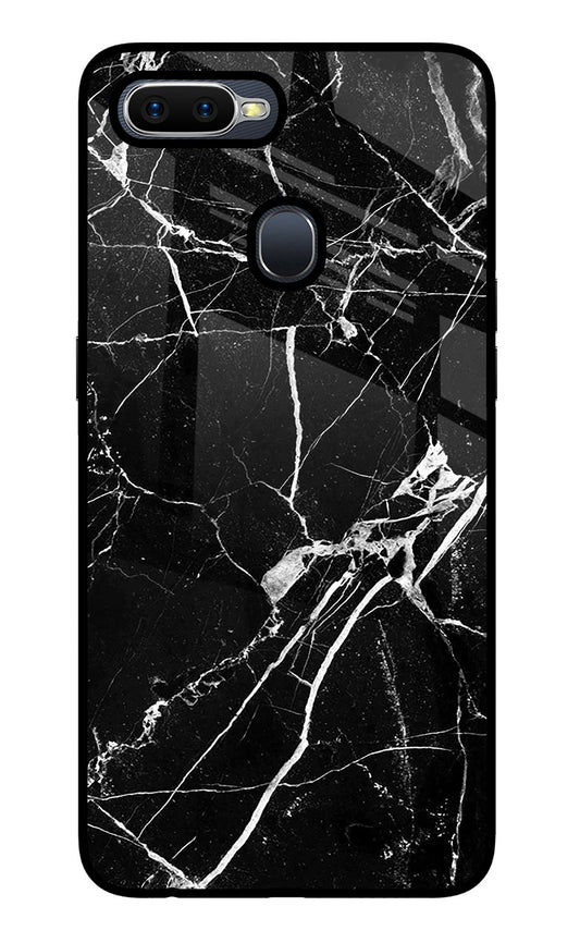 Black Marble Pattern Oppo F9/F9 Pro Glass Case