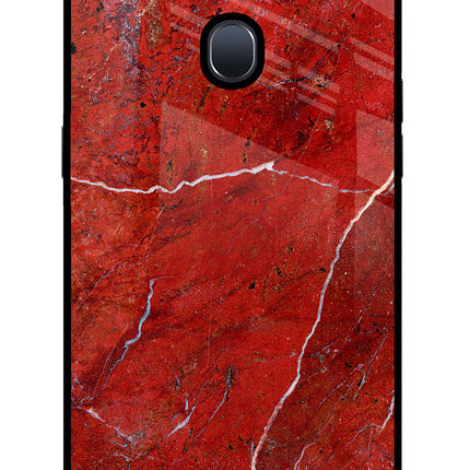 Red Marble Design Oppo F9/F9 Pro Glass Case Back Cover by Casekaro