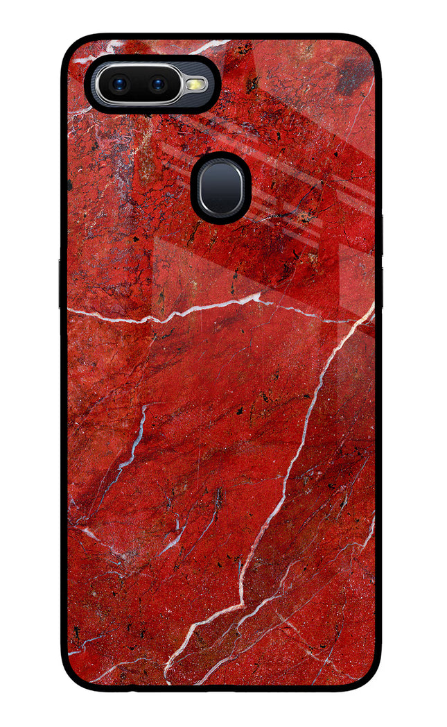 Red Marble Design Oppo F9/F9 Pro Glass Case Back Cover by Casekaro