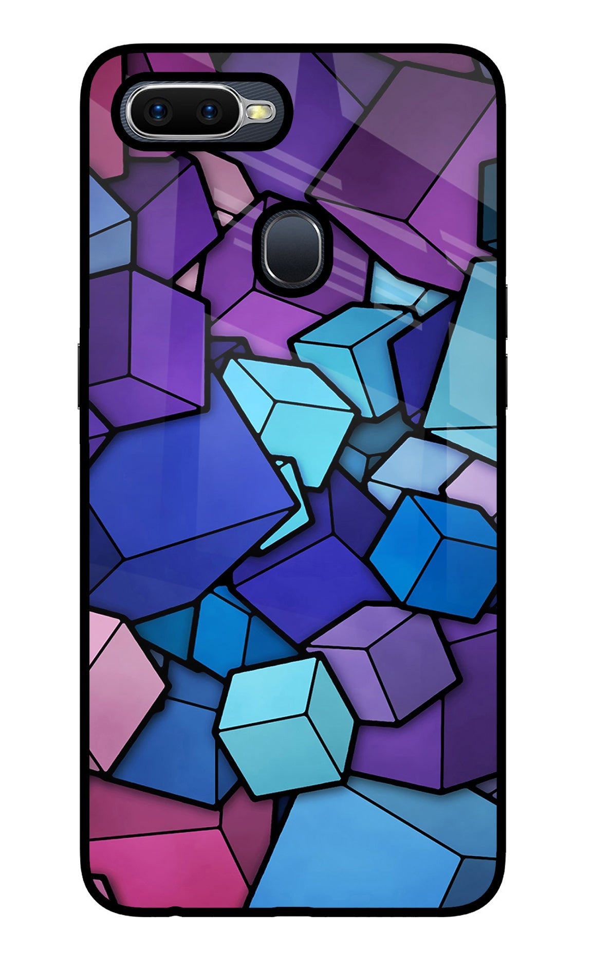 Cubic Abstract Oppo F9/F9 Pro Glass Case