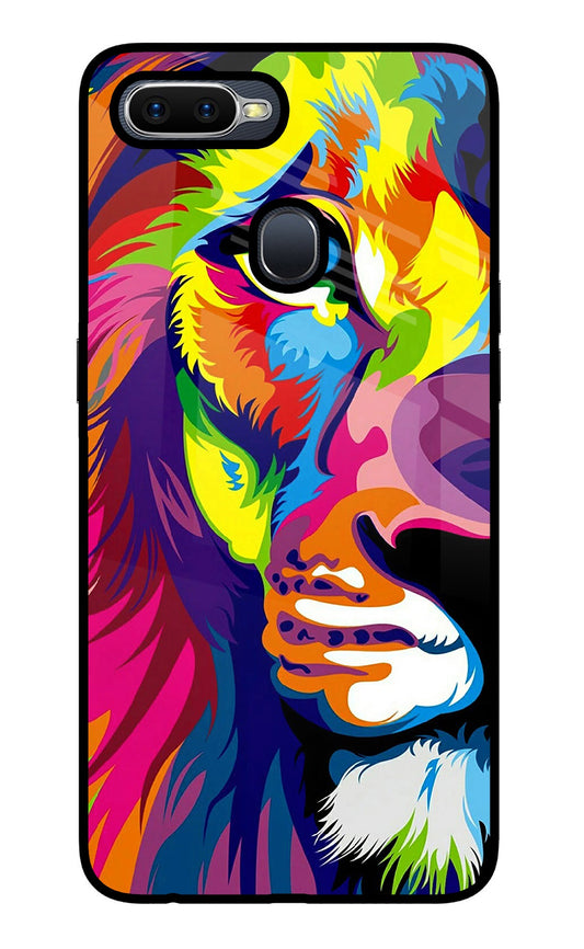 Lion Half Face Oppo F9/F9 Pro Glass Case