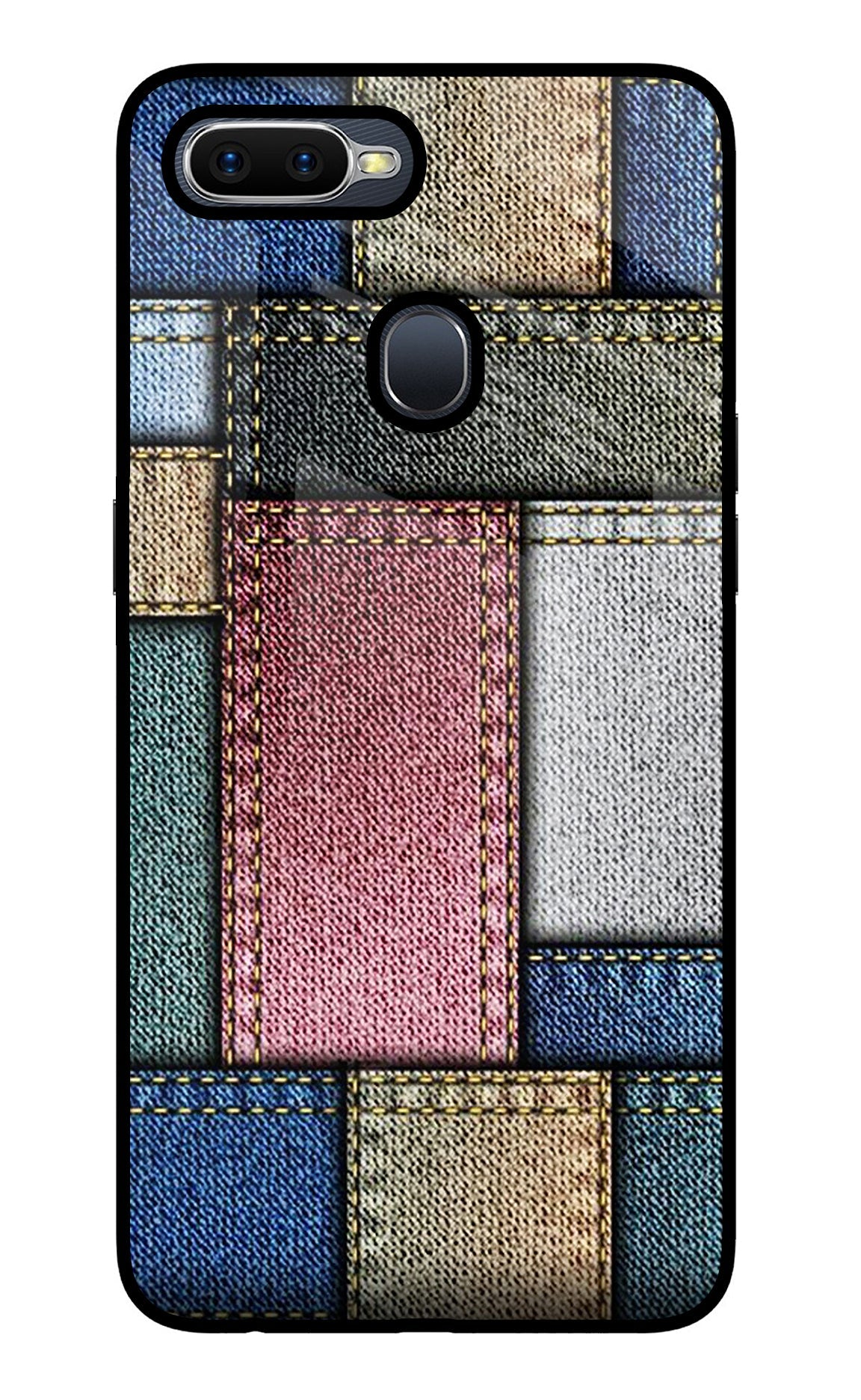 Multicolor Jeans Oppo F9/F9 Pro Glass Case