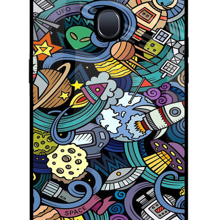 Space Abstract Oppo F9/F9 Pro Glass Case Back Cover by Casekaro