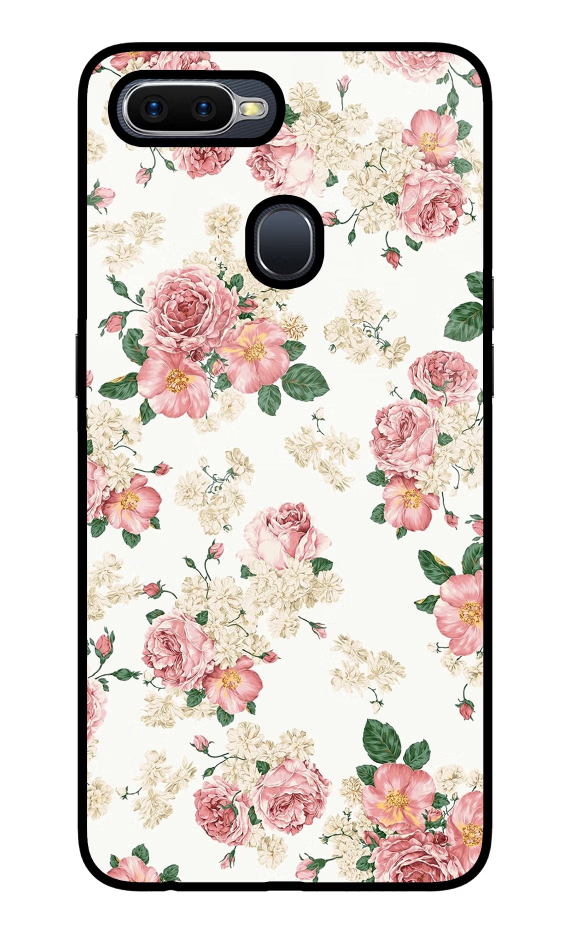 Flowers Oppo F9/F9 Pro Glass Case Back Cover by Casekaro