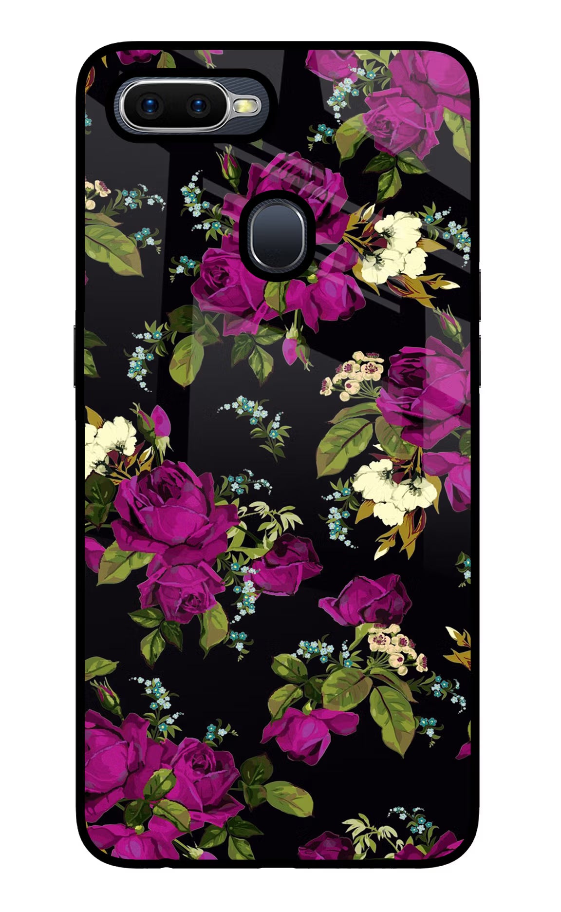 Flowers Oppo F9/F9 Pro Glass Case Back Cover by Casekaro