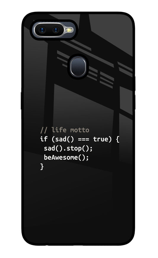 Life Motto Code Oppo F9/F9 Pro Glass Case