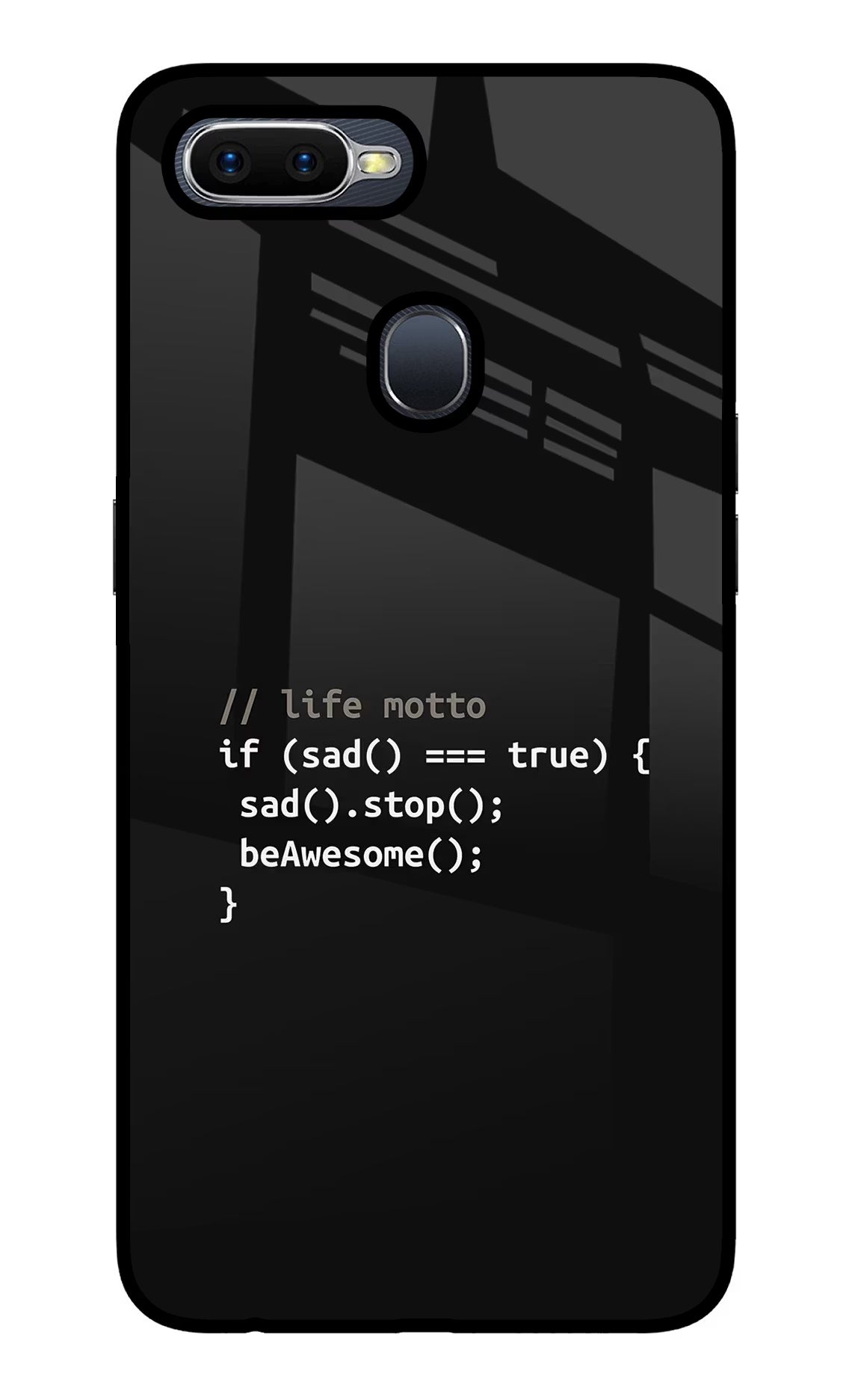 Life Motto Code Oppo F9/F9 Pro Glass Case Back Cover by Casekaro